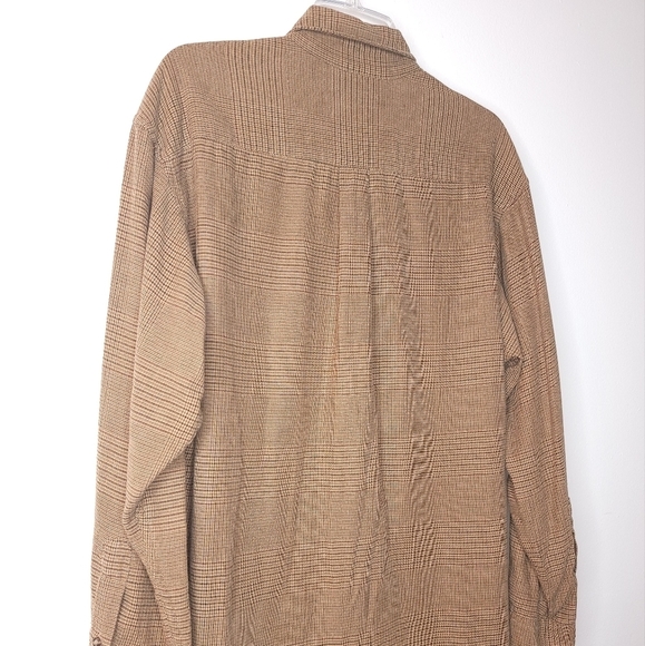 Men's Casual Button-Down Shirts - Beige and Brown - Picture 11 of 16